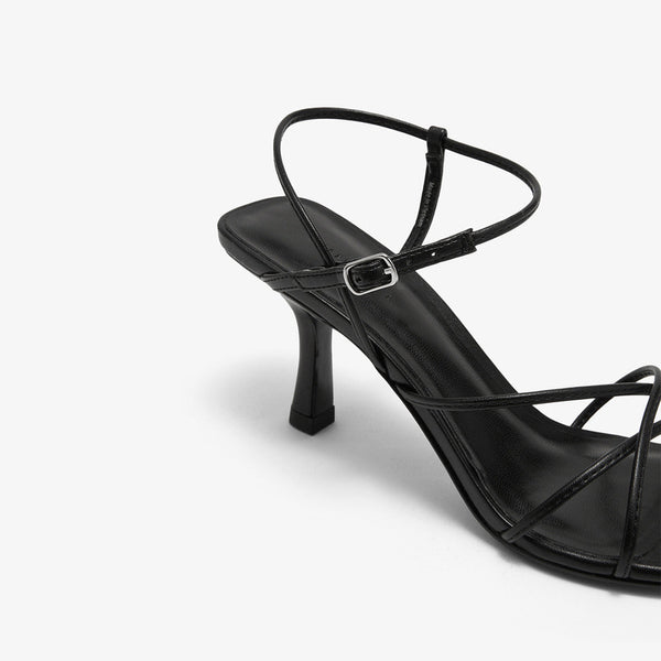 Simple Diagonal Strap High Heel Open Toe Women's Sandals