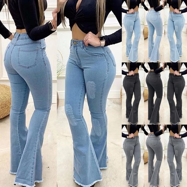 Sexy slim flared women trousers
