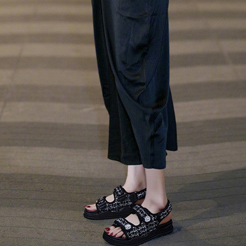 Women's Thick Sole Open Toe Velcro Sandals